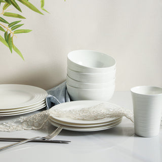 Stone Lain Eleanor Bone China 16 Piece Dinnerware Set, White