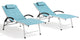 2PCS Outdoor Folding Reclining Chaise Lounge Chair, Blue