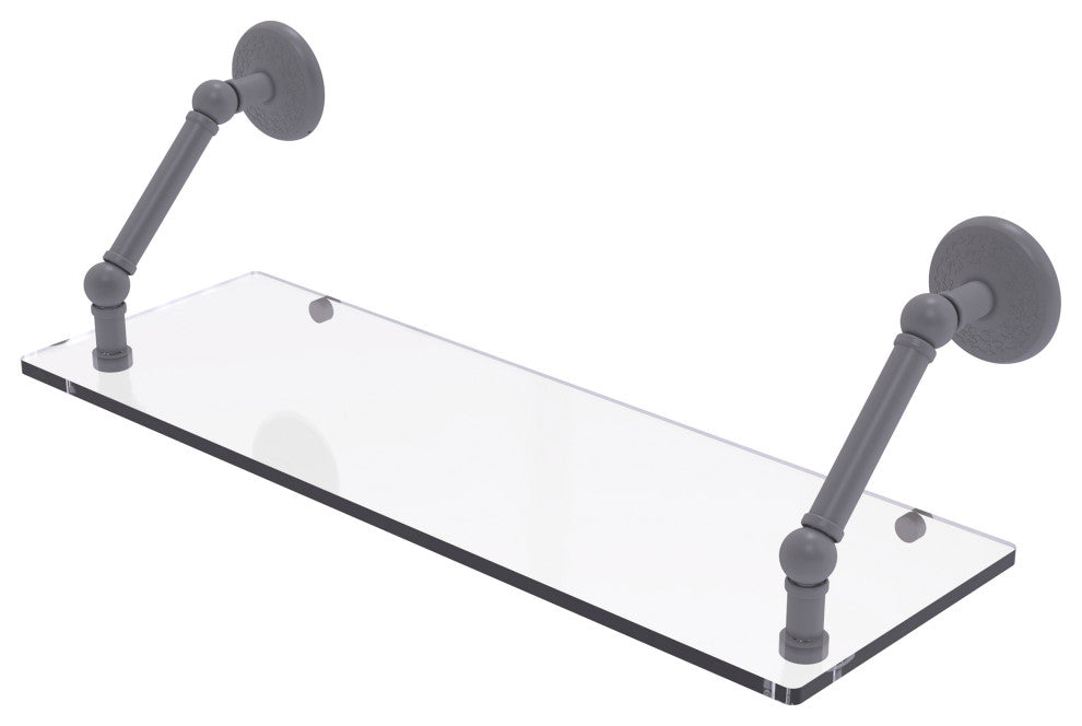 Prestige Monte Carlo 24" Floating Glass Shelf, Matte Gray