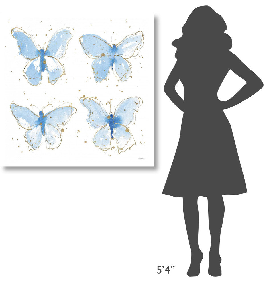 "Gilded Butterflies" Digital Paper Print by Shirley Novak, 38"x38"