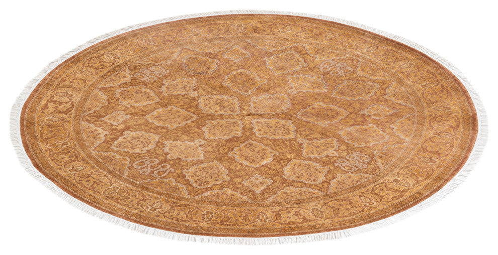 Mogul, One-of-a-Kind Hand-Knotted Area Rug Yellow, 5' 1" x 5' 1"