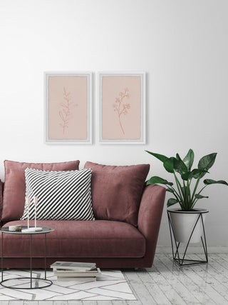 Round Leaves Diptych, 2-Piece Set, 20x30 Panels
