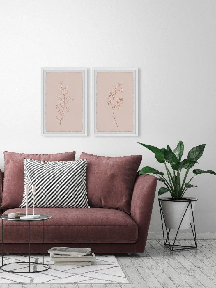 Round Leaves Diptych, 2-Piece Set, 20x30 Panels