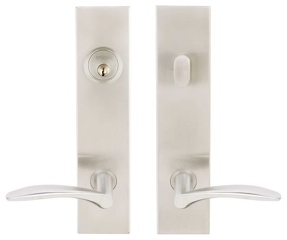 Crest Lever, Tubular Entry, Single Cylinder, Left Hand, Satin Stainless Steel, S