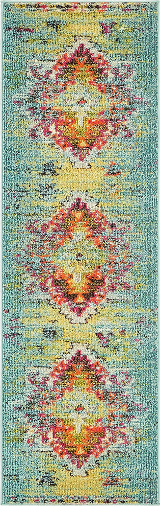 Unique Loom Turquoise Chagall Vita 2' 0 x 6' 7 Runner Rug