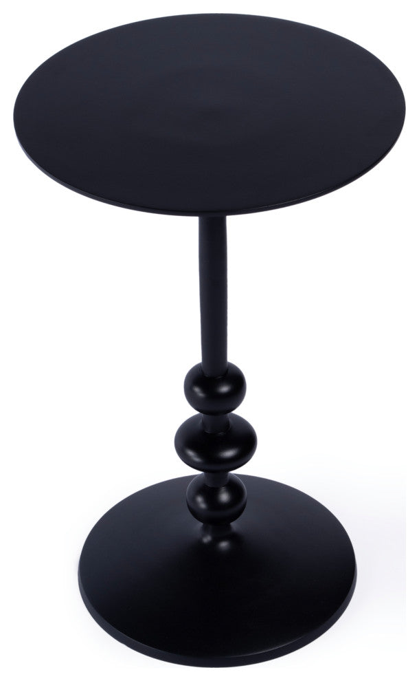 Zara Outdoor Distressed Round Iron Pedestal End Table