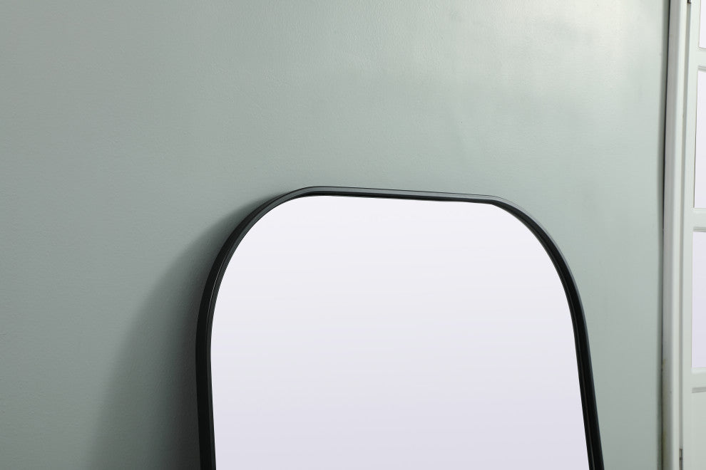 Metal Frame Arch Full Length Mirror 35X66 Inch, Black