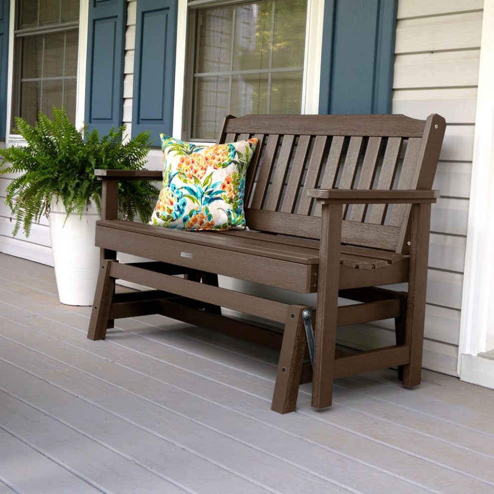 Lehigh Garden Gliding Bench 4', Weathered Acorn
