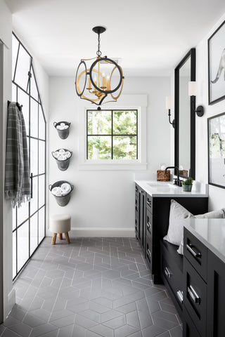 Odelle 4 Light Black and Gold Chandelier