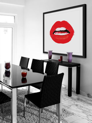 Marmont Hill, "Lips Colors Red" by Amanda Greenwood Framed Painting Print, 32x32