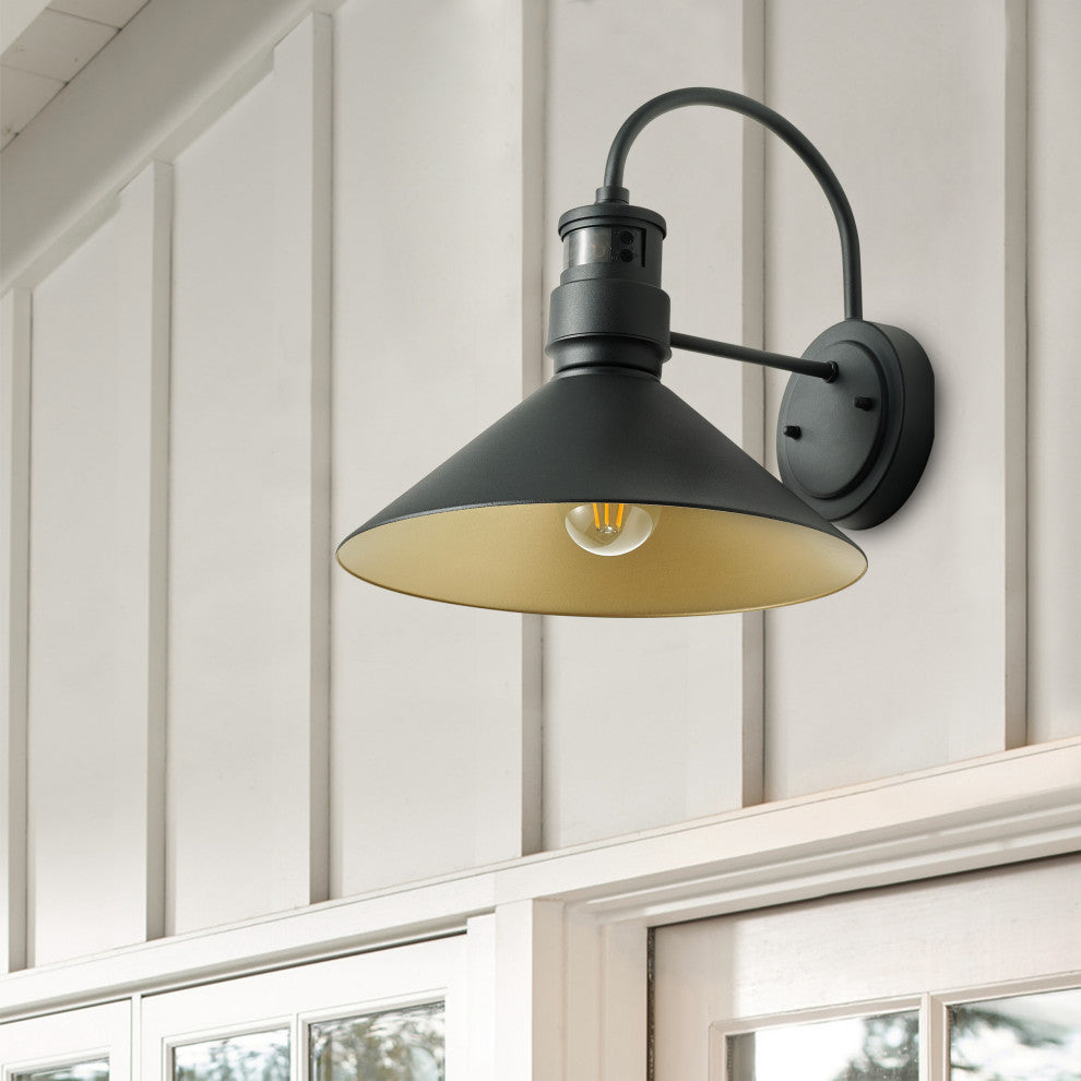 Farmhouse Gooseneck Dusk To Dawn Motion Sensor Outdoor Barn Light