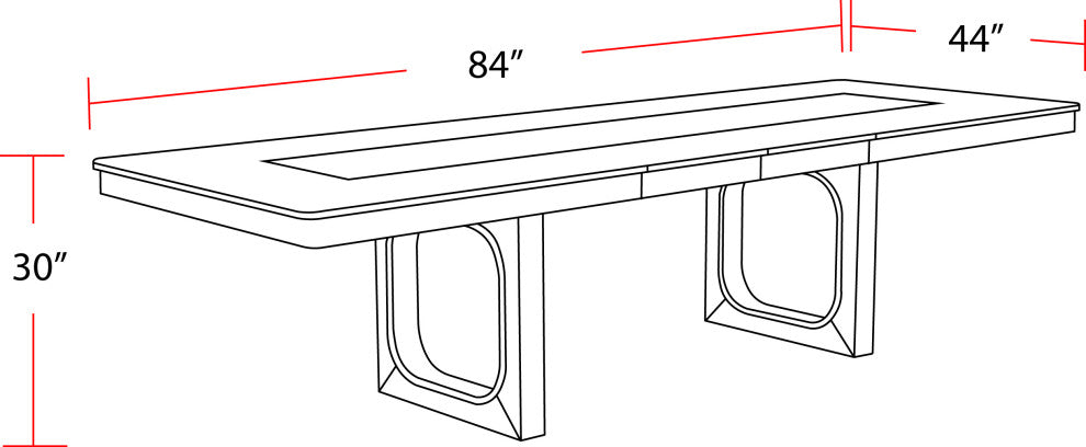 Parker House Escape Dining 84" Rectangular Table With 8 caster chairs