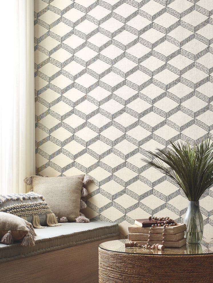 Palisades Paperweave Beige Wallpaper