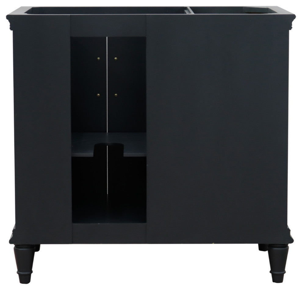 37" Single Vanity, Dark Gray Finish With White Carrara