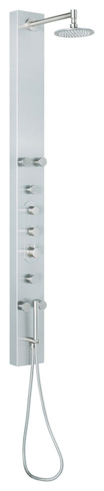 Vigo VG08001 Dilana 67" H 6-Jet Thermostatic Shower Panel - Stainless Steel