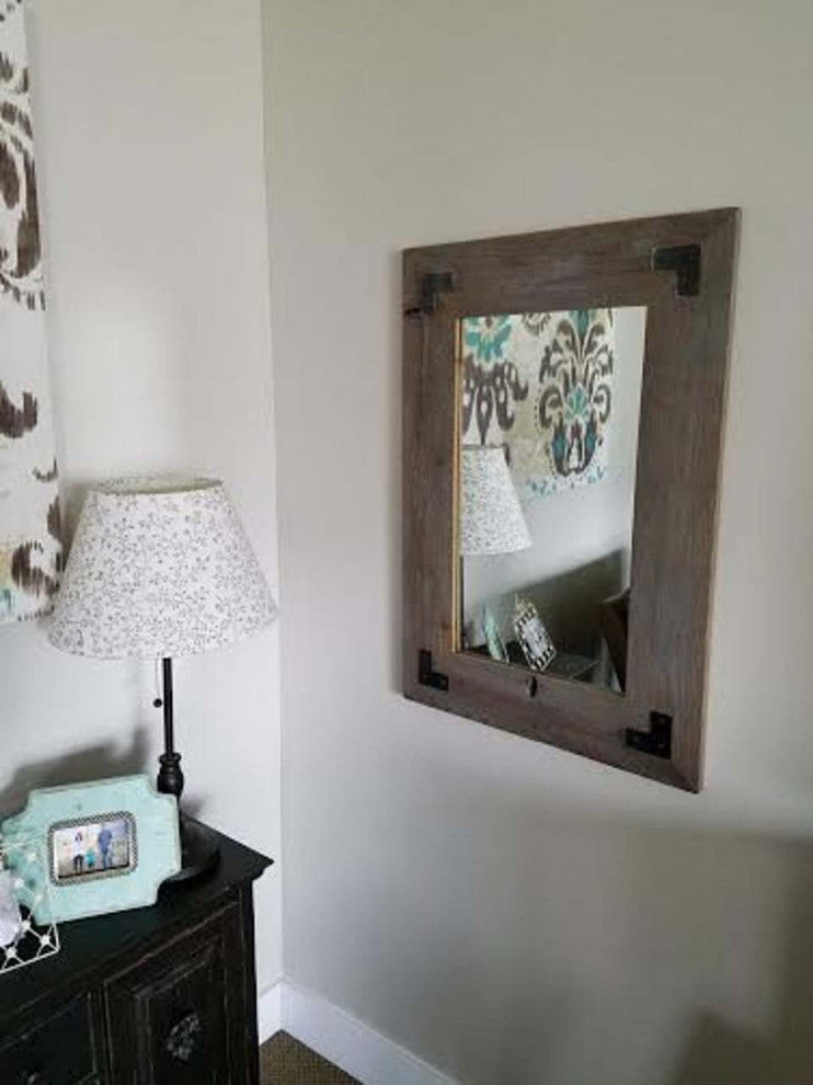 Sweetwater Mirror With Metal Brackets, 26"x30"