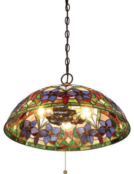 Quoizel TFVT1820VB Three Light Pendant Violets Vintage Bronze