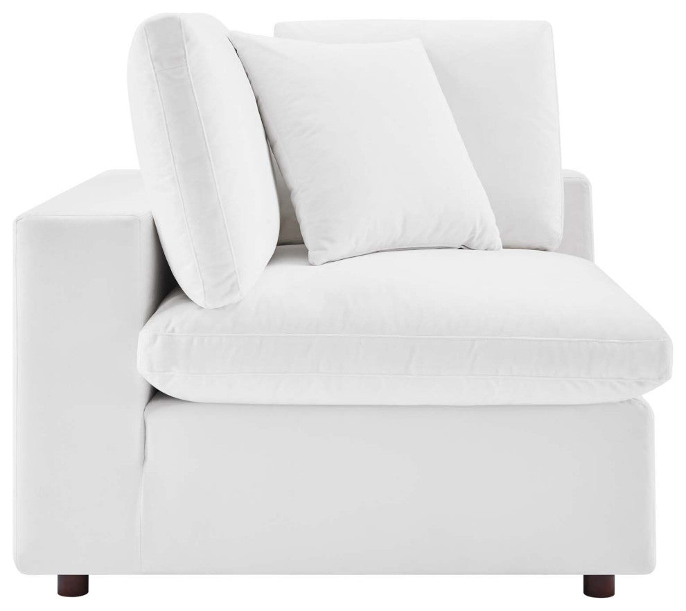 Commix Down Filled Overstuffed Performance Velvet 5-Piece Sectional Sofa