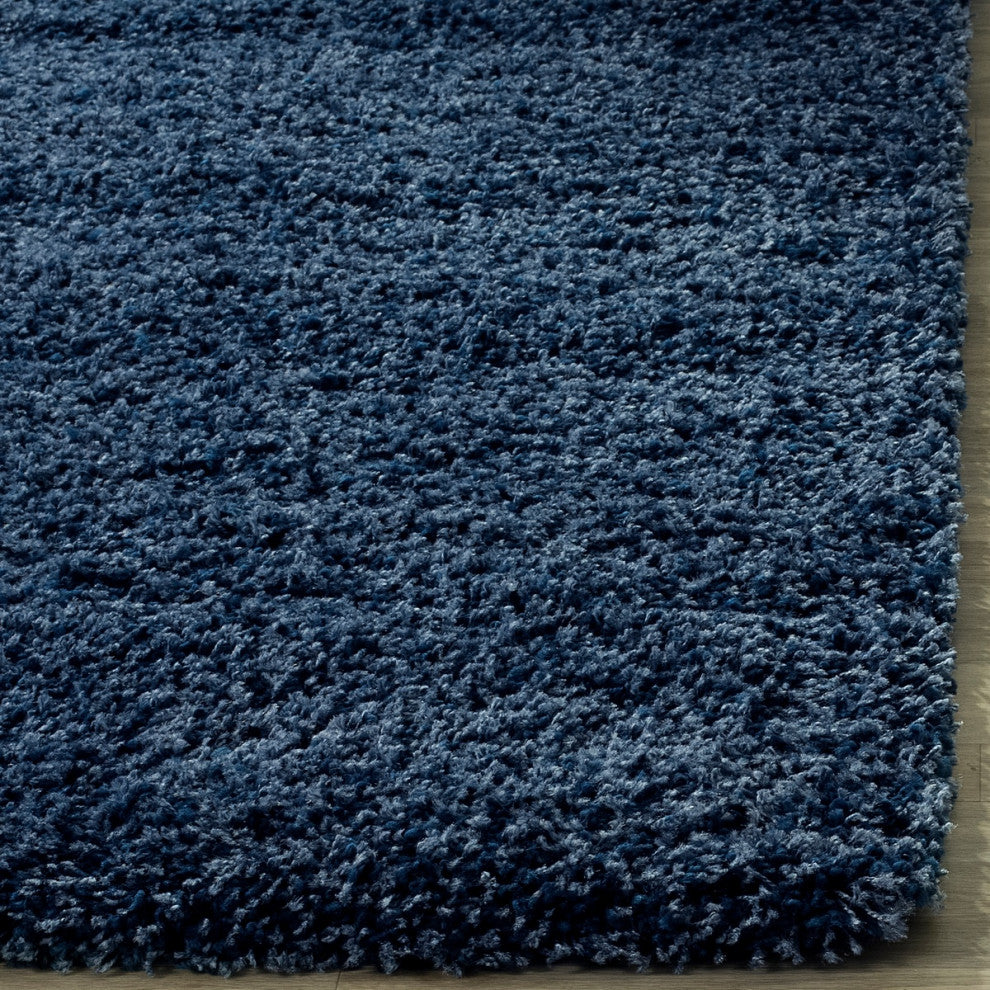 Safavieh California Shag Sg151-7070 Damask Rug, Navy, 2'3"x15'0" Runner