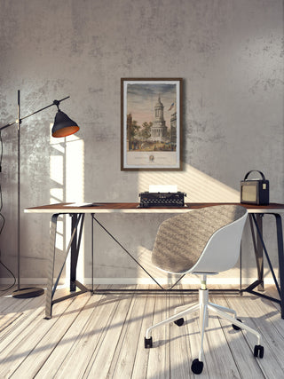 "Old White Tower" Framed Painting Print, 12x18