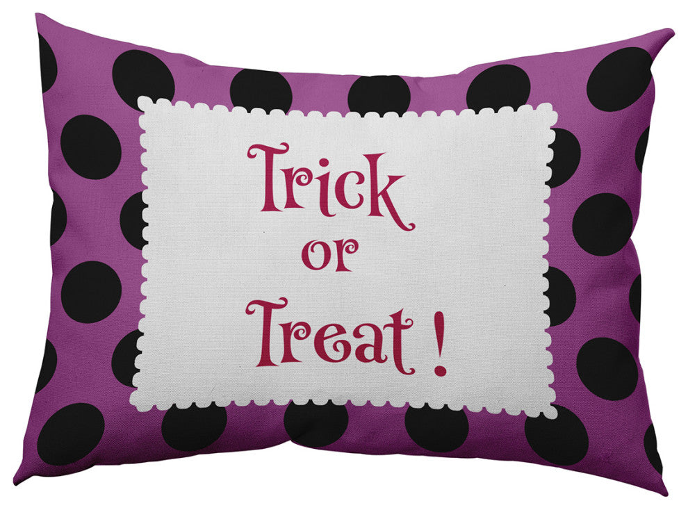 Trick or Treat Dots Accent Pillow, Orchid, 14"x20"