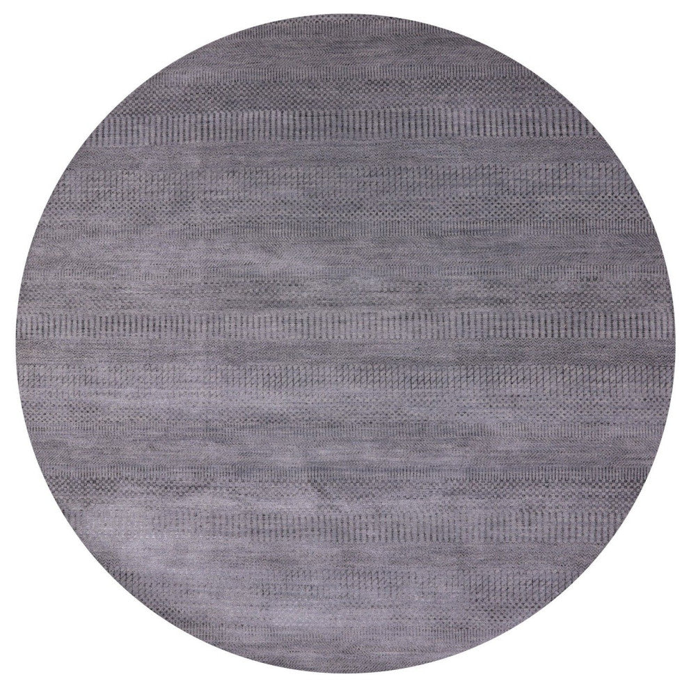 6' Round Savannah Grass Handmade Wool and Silk Rug Q11461