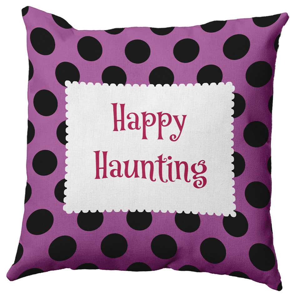 Happy Haunting Dots Accent Pillow, Orchid, 26"x26"