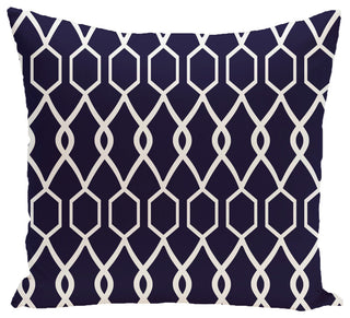 Charleston Geometric Print Pillow, Spring Navy, 26"x26"