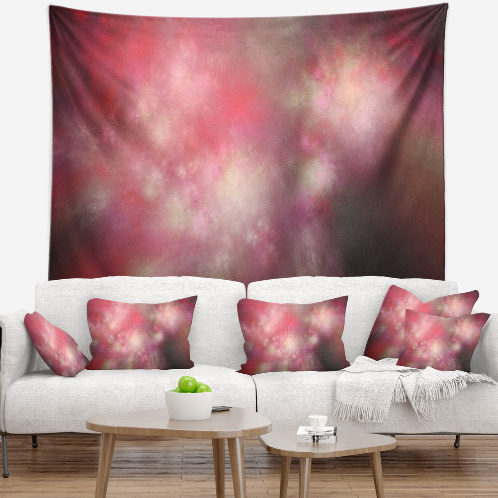 Red Blur Sky with Stars Abstract Wall Tapestry, 60"x50"