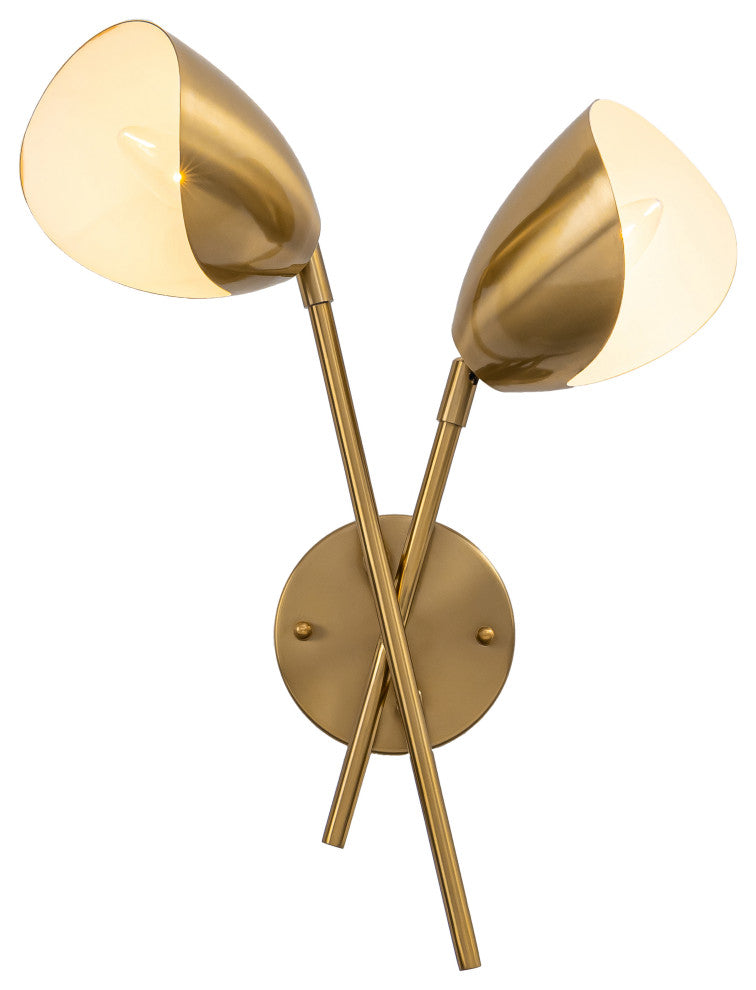 Splay 2 Light Wall Sconce Brass