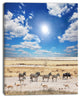 Wandering Zebras under Bright Sky, Oversized Landscape Canvas Art, 12"x20"
