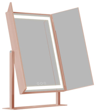 Lavish Tri-Fold LED Tri Tone Makeup Mirror, Rose Gold