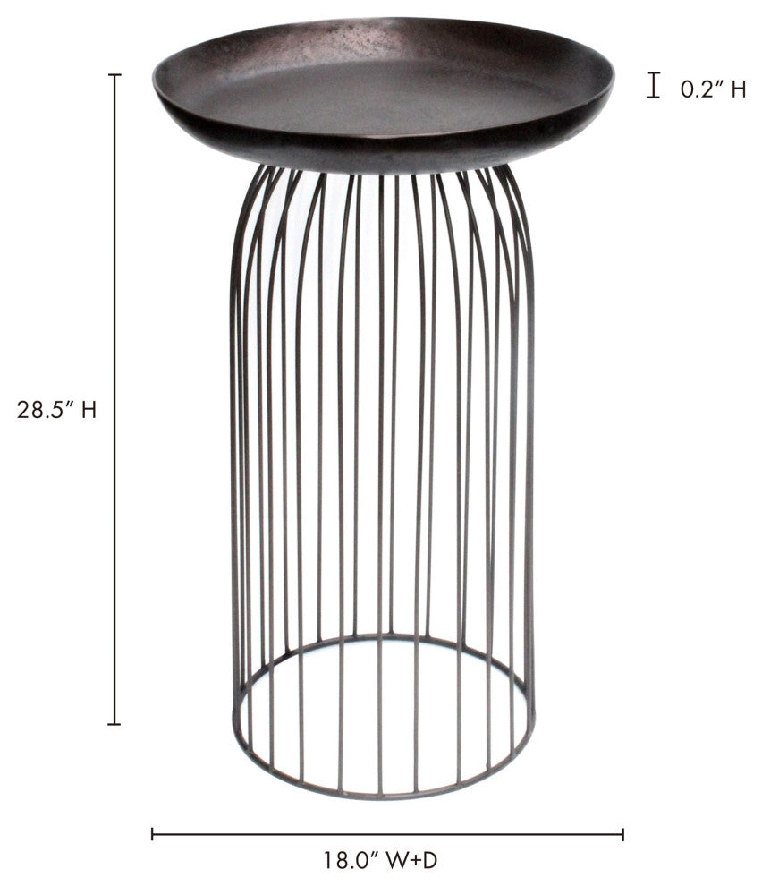 Contemporary Aviary Accent Table Large Dark Bronze - Brown