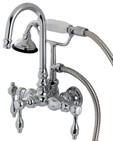Aqua Vintage Wall Mount Clawfoot Tub Faucet, Polished Chrome