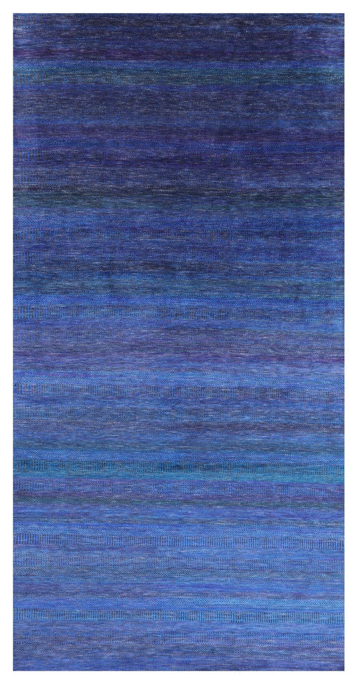 8' 0" X 16' 2" Wool and Silk Hand-Knotted Super Savannah Gabbeh Rug Q6097