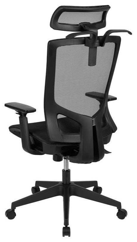 Ergonomic Mesh Chair, Lumbar Support, Coat Hanger and Adjustable Arms, Black