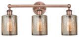 Edison Cobbleskill 3-Light 23" Vanity Light, Antique Copper With Mercury Shade