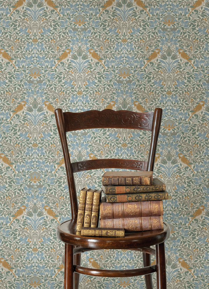 Garden Aviary Sky Blue Peel and Stick Wallpaper