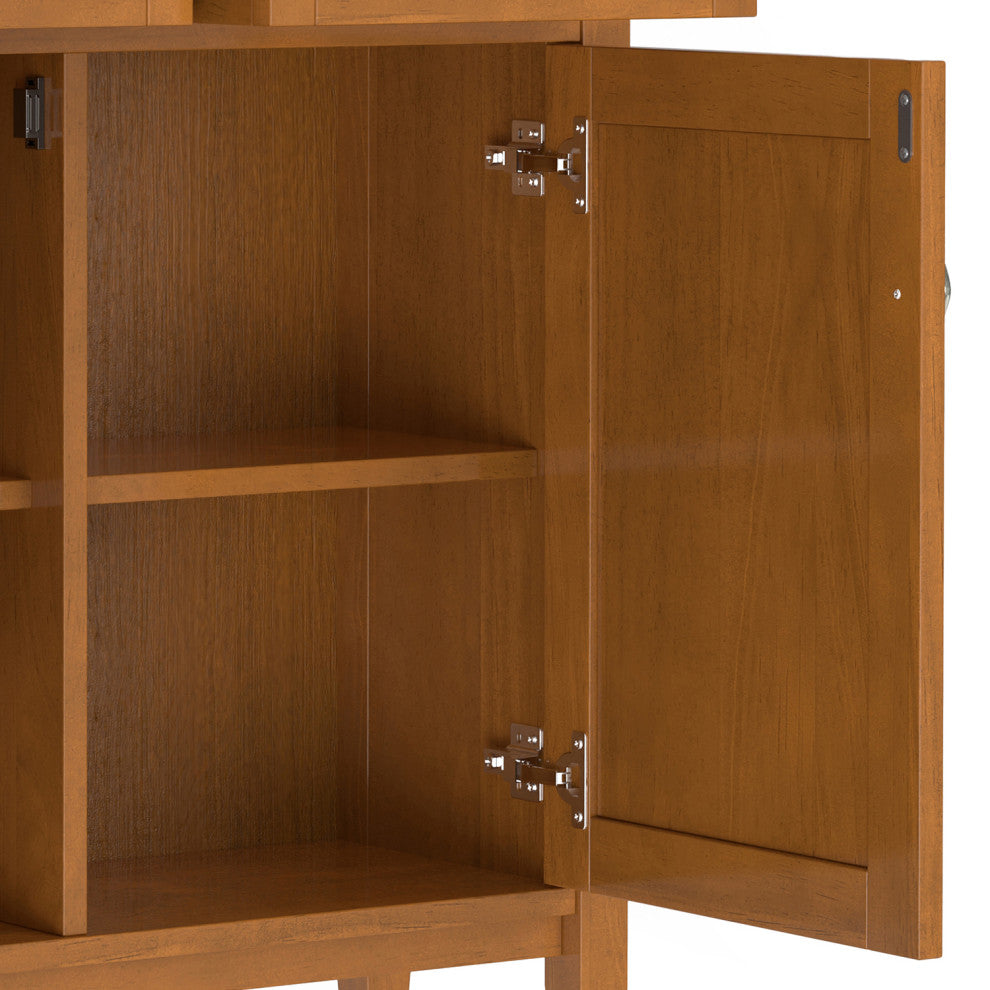 Warm Shaker Solid Wood Entryway Storage Cabinet, Light Golden Brown