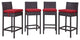 Espresso red Convene 4 Piece Outdoor Patio Pub Set