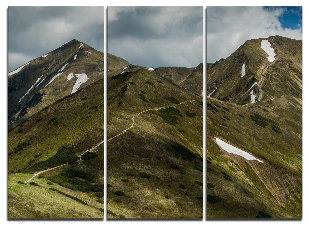 "Trekking Patch in Tatra Mountains" Wall Art, 3 Panels, 36"x28"