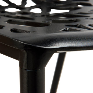 LeisureMod Devon Modern Outdoor Stackable Aluminum Dining Chair, Set of 4, Black