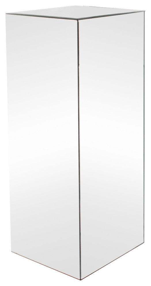 Mirror Block Column or Pedestal, Silver, Small