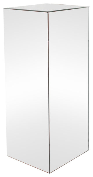 Mirror Block Column or Pedestal, Silver, Small