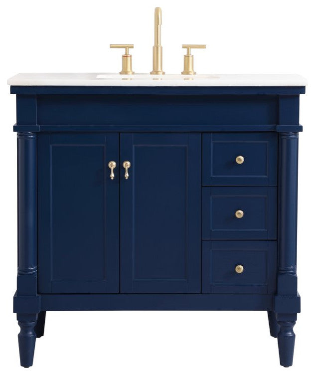 Lewis 36" Single Bathroom Vanity, Blue