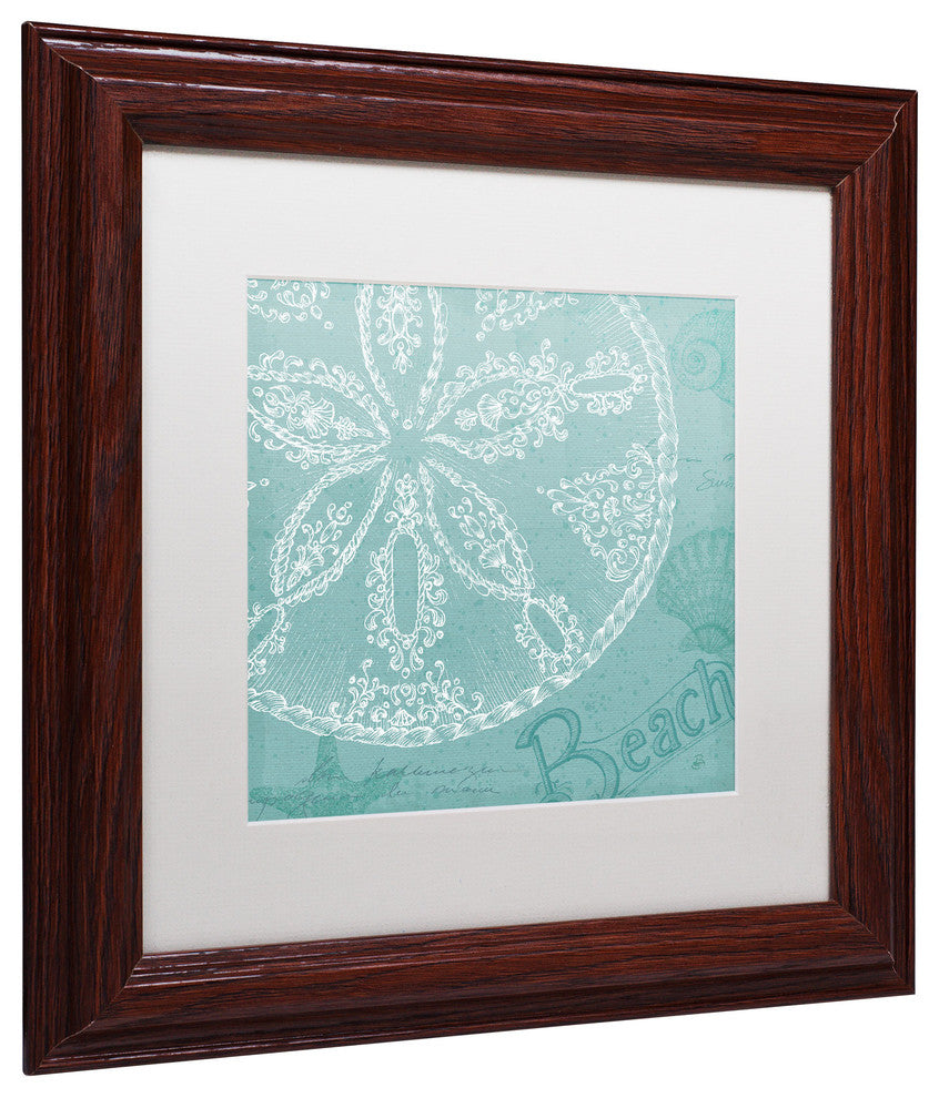 'Aqua Treasure II' Matted Framed Canvas Art by Daphne Brissonnet