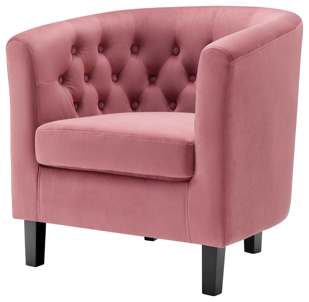 Armchair Accent Chair, Velvet, Pink, Modern, Living Lounge Hotel Hospitality