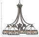 Zilo Downlight, 4 Light, Chandelier, Graphite Finish, 7" Royal Merlot Art Glass