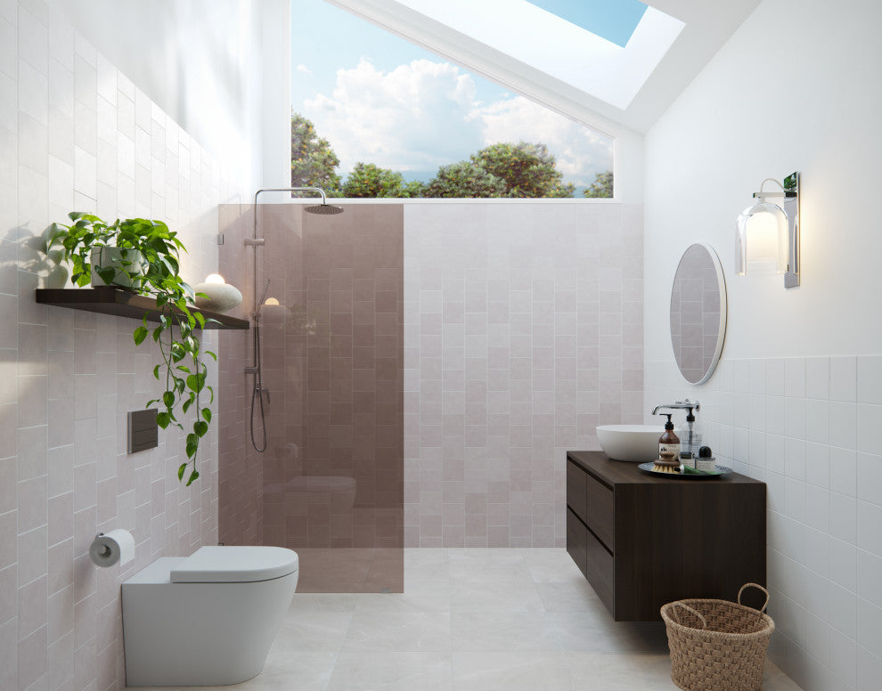 Ursa 30"x78" Frameless Fixed Glass Shower Panel With Bronze Tint, Polished Chrome