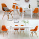 Mid Century Modern Dining Chair for Kitchen, Dining, Living Room Set of 4, Orang